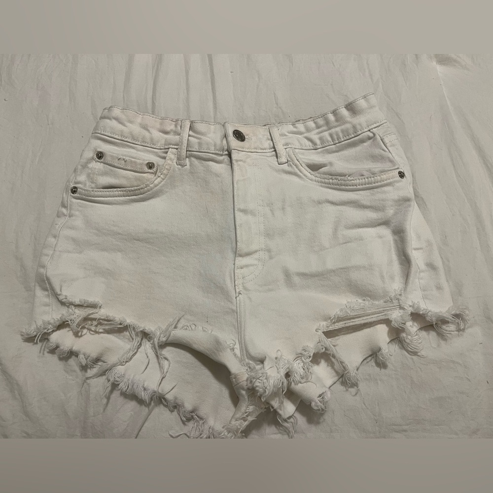 Zara white jean shorts